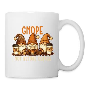 Gnope Not Before Coffee Funny Gnome Quote - Mug - white - Right