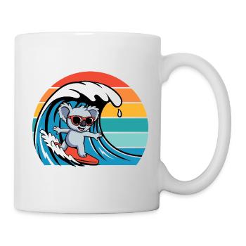 Koala Bear With Sunglasses Retro Surfers Koala - Mug - white - Right