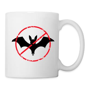 Keine Fledermäuse Schild verboten Halloween lustig - Tasse - Weiß - Rechts