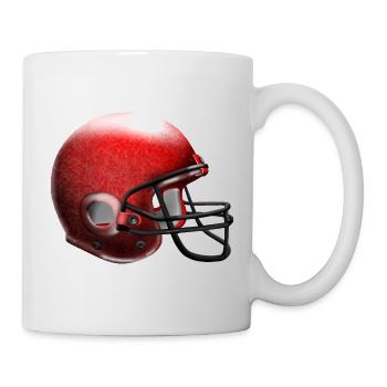 Casque de football rouge - Mug blanc - blanc - Droite