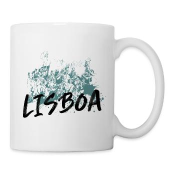 Monument Discoveries Lissabon blaue Illustration - Tasse - Weiß - Rechts