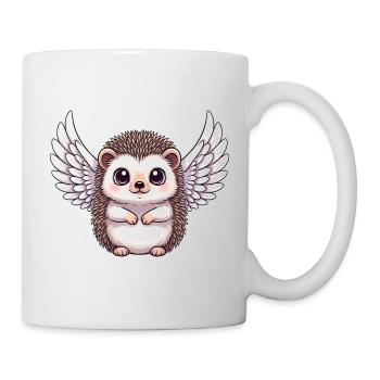 Cute hedgehog with wings halo Christmas - Mug - white - Right