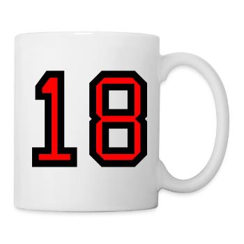 18. 18 ANS. 18e ANNIVERSAIRE. ANNIVERSAIRE 18 ANS. - Mug blanc - blanc - Droite