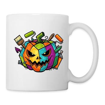 Halloween Graffiti Kürbis - Tasse - Weiß - Rechts