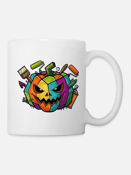 Halloween Graffiti Pumpkin - Mug - white