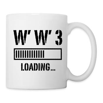 3ème Guerre Mondiale Chargement... (Paix / Guerre / Noir) - Mug blanc - blanc - Droite