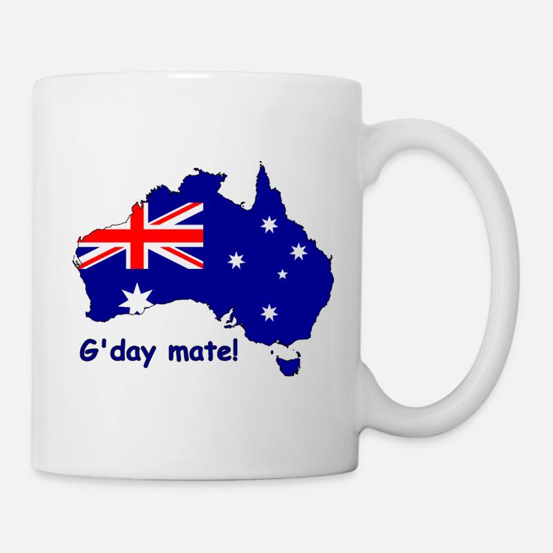 G’day Mate Drapeau australien - Mug blanc - blanc