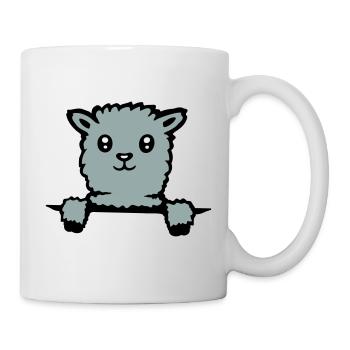 Lama mignon alpaga moelleux qui sort - Mug blanc - blanc - Droite