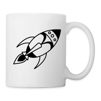 Retro Space Rocket – Space Spaceship Design - Mug - white - Right