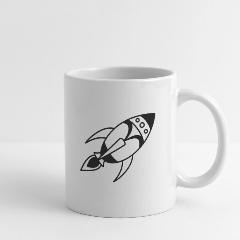 Fusée spatiale rétro – Conception de vaisseau spatial Mug blanc