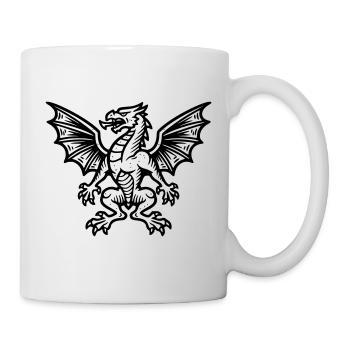 Medieval Coat of Arms Dragon Heraldry symbol_2 - Mug - white - Right