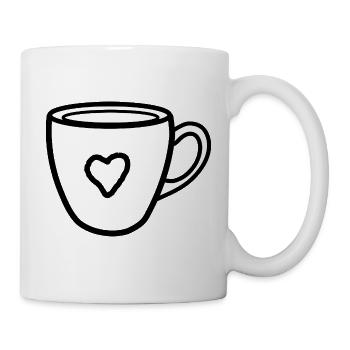 Tasse à café avec coeur - Mug blanc - blanc - Droite