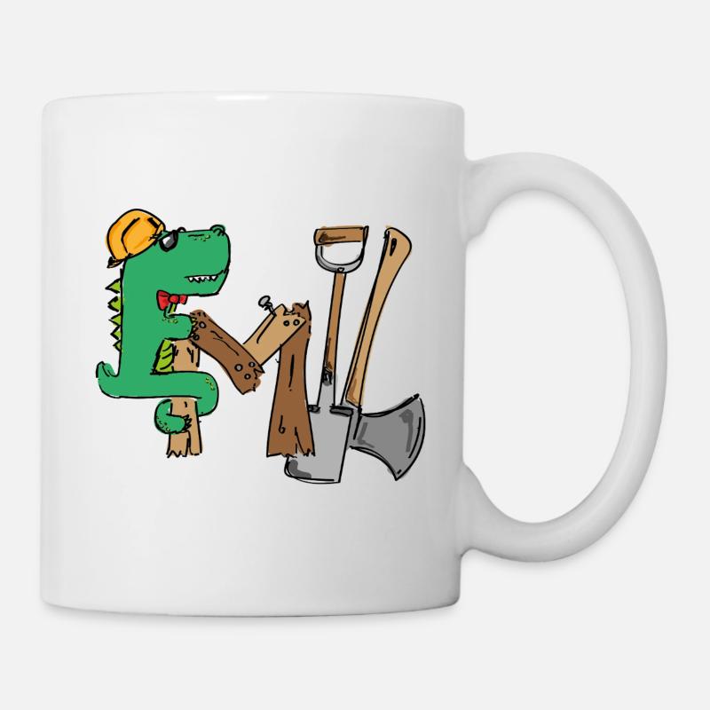 Emil Construction site croki with tools - Mug - white