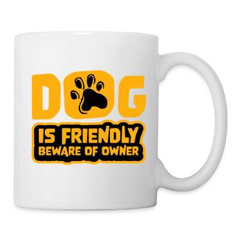Dog Friendly Beware Owner Warning Humor Protect - Mug - white - Right