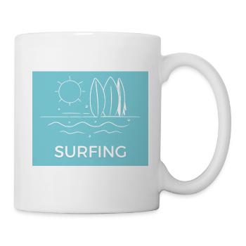 Surfing on the beach Sunny summer - Mug - white - Right