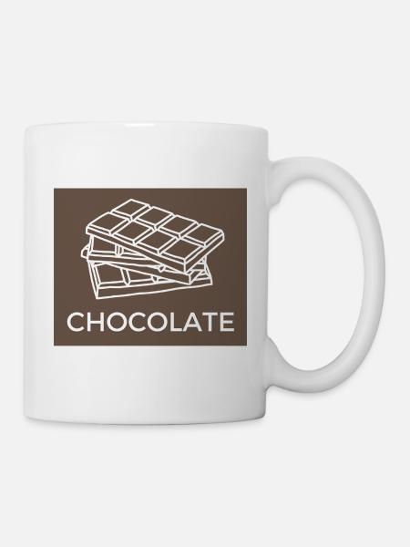 Schokolade Chocolate Linienkunst - Tasse - Weiß