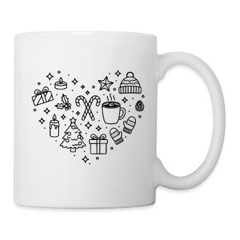 Weihnachten Herz X-Mas Herz Form Weihnachtszeit - Tasse - Weiß - Rechts