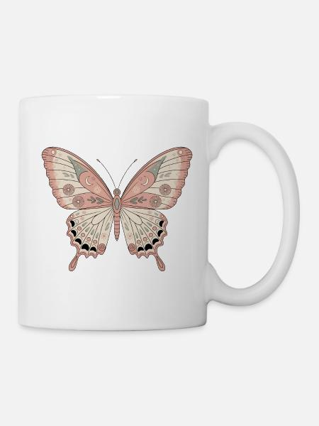 Boho Schmetterling - Tasse - Weiß
