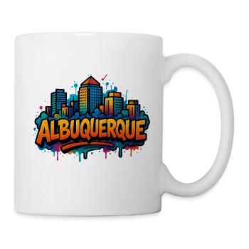 Albuquerque Graffiti Skyline - Tasse - Weiß - Rechts