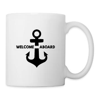 Nautic Design Welcome Aboard Ribbon Anchor - Mug - white - Right