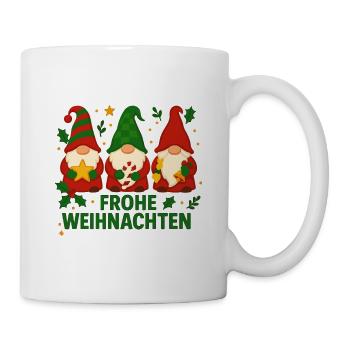 Frohe Weihnachten Wichtel Weihnachtsdesign - Tasse - Weiß - Rechts