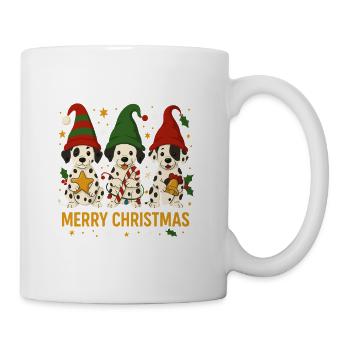 Süßes Dalmatiner Weihnachtsdesign - Tasse - Weiß - Rechts