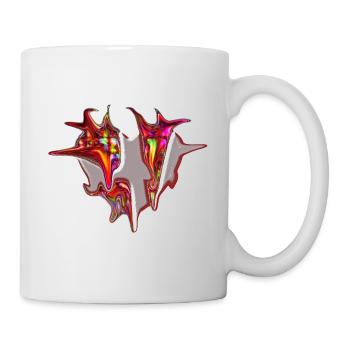 Schillerndes, wirbelndes Herz - Tasse - Weiß - Rechts
