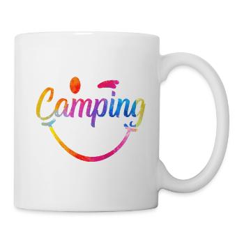 Camping Farbenspiel Logo - Tasse - Weiß - Rechts