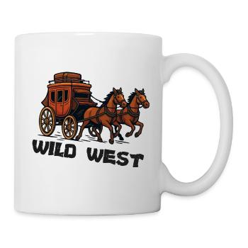 Carrosse western sauvage - Mug blanc - blanc - Droite