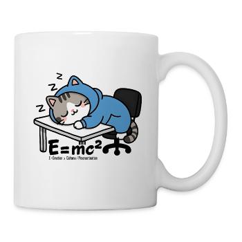 E = mc² - Sleeper Cat in Blue Pyjamas - Mug - white - Right
