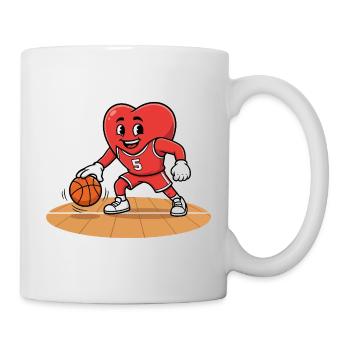 Mascotte de basketteur en maillot rouge - Mug blanc - blanc - Droite