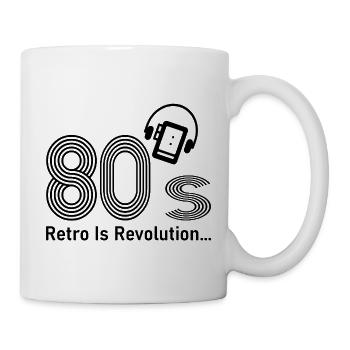 80er Jahre - Tasse - Weiß - Rechts