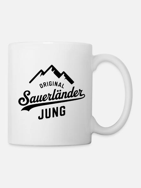 Sauerländer Jung Hoodie – Stolz aus dem Sauerland - Tasse - Weiß