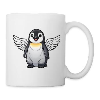 Ange pingouin mignon avec des ailes oiseau de dessin animé - Mug blanc - blanc - Droite