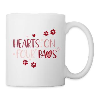 Cœurs sur Quatre Pattes - Mug blanc - blanc - Droite