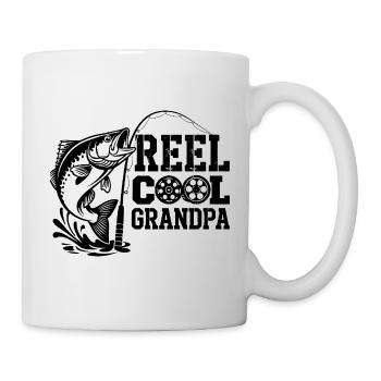 Fishing Angler Fisherman Fish, Reel Cool Grandpa - Mug - white - Right