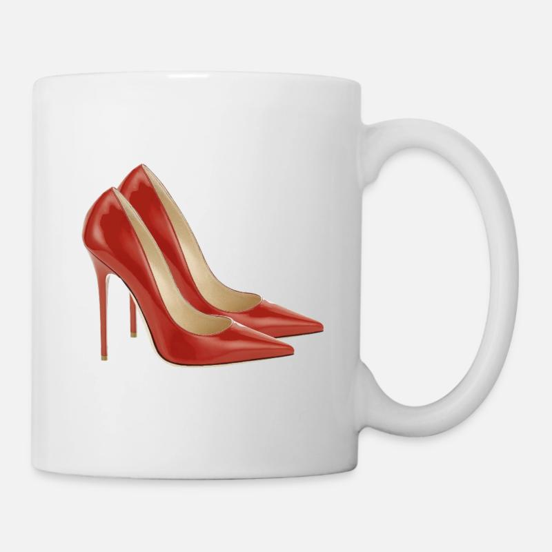 Pump it up - rote Pumpen - Tasse - Weiß