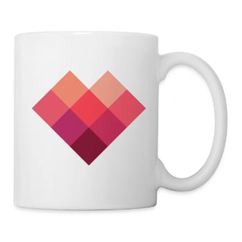 Cœur de pixels carrés - Mug blanc - blanc - Droite