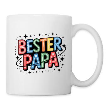 Bester Papa Neon Farbiges Design - Tasse - Weiß - Rechts