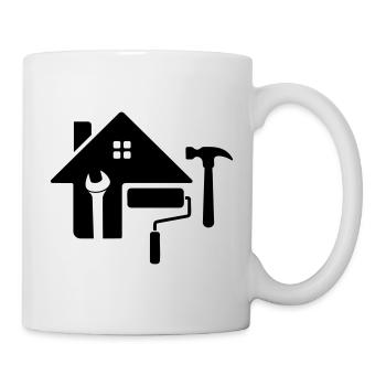 Craftsman Logo – Hammer, Key & Paint Roller - Mug - white - Right
