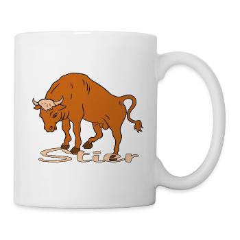 Sternzeichen Stier - Tasse - Weiß - Rechts