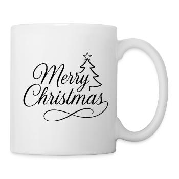 Elegantly curved Merry-Christmas lettering - Mug - white - Right