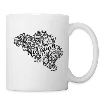 Belgium Map Mandala Brussels Bruges - Mug - white - Right