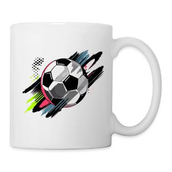 Football dynamique avec des effets de couleur pour les amateurs de sport - Mug blanc - blanc - Droite