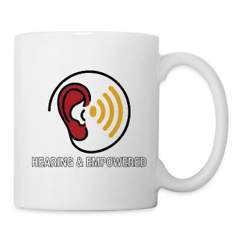 Ohr und Hörgerät - Tasse - Weiß - Rechts