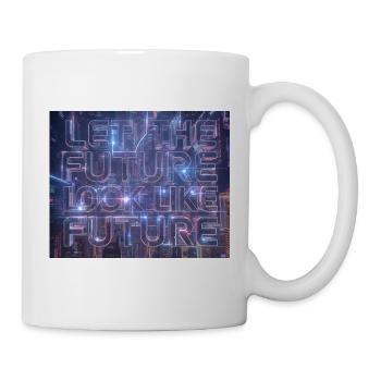 Neon Zukunftstypografie - Tasse - Weiß - Rechts