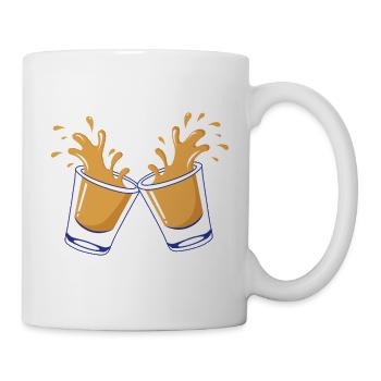Anstoßen Splash-Design - Tasse - Weiß - Rechts