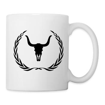 Bulle Skelett Kranz - Tasse - Weiß - Rechts