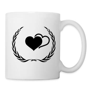 Coeurs symbole couronne - Mug blanc - blanc - Droite