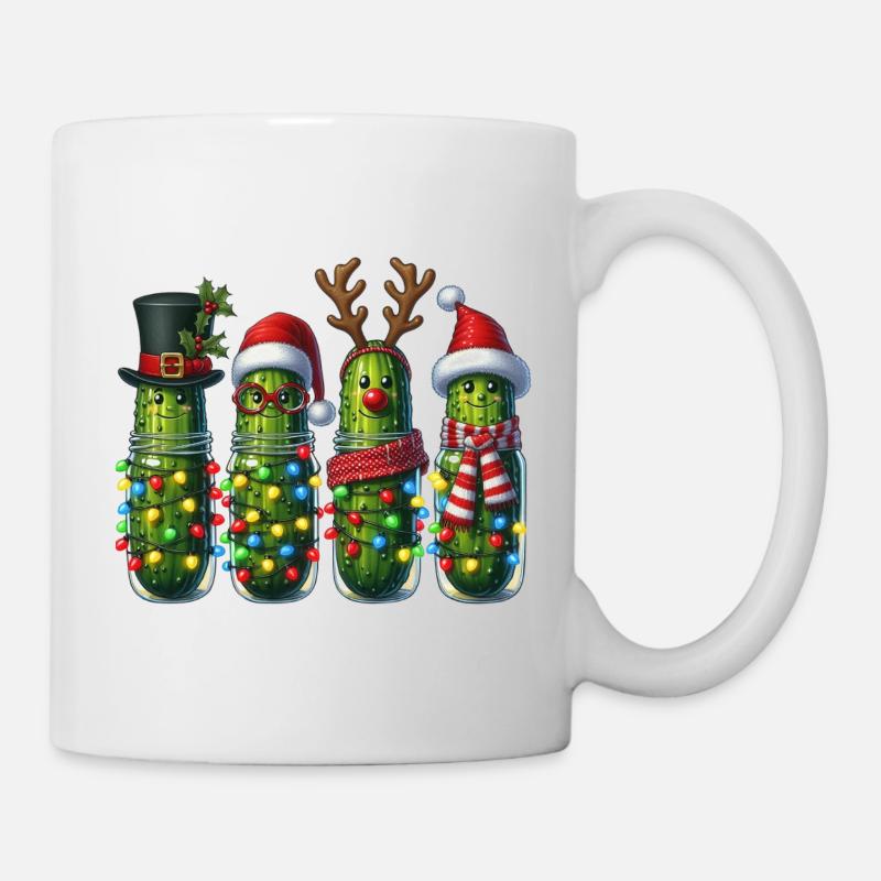 Concombres Lumières de Noël - Mug blanc - blanc